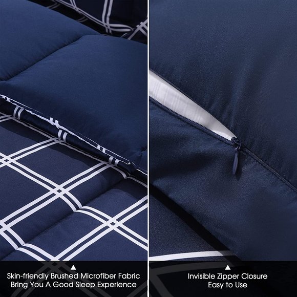 New King or Queen  Size Comforter Set -  Reversible Down Alternative - Picture 5 of 6